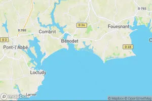 Map showing location of “Along the shore” in Bénodet, France