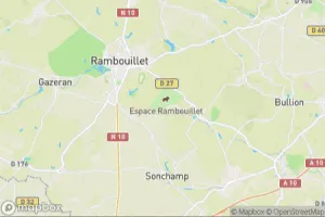 Map showing location of “Curious red deer in Espace Rambouillet” in Sonchamp, France