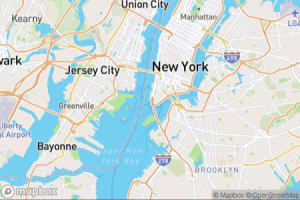 Map showing location of “Liberty has been framed” in New York, États-Unis