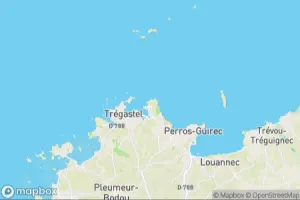 Map showing location of “Ploumanac'h (B&W)” in Perros-Guirec, France