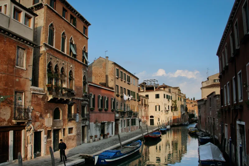 A peaceful canal in Venice